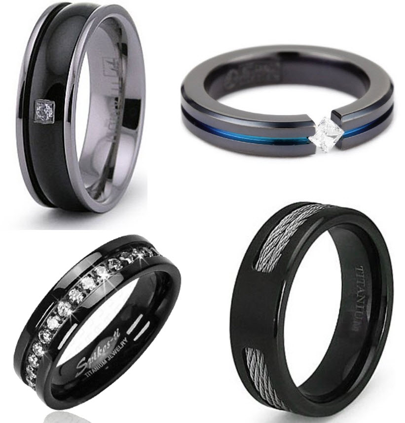 black titanium wedding rings for women