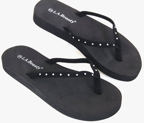 dressy black flip flops