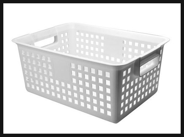 large plastic laundry basket