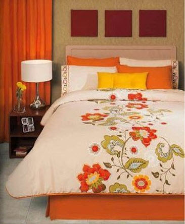 orange bedding twin