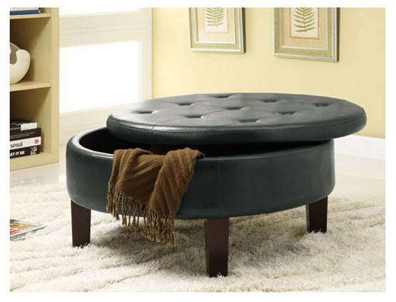 round upholstered ottoman coffee table