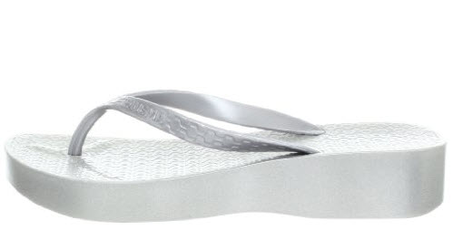 silver wedge flip flops