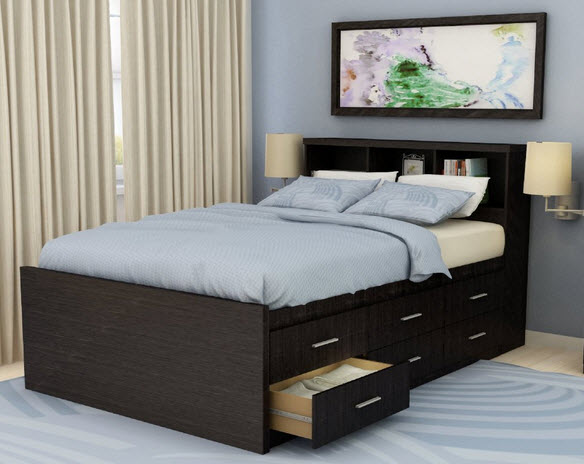 12 Drawer Queen Storage Bed Choozone, Queen Bed With 12 Drawers